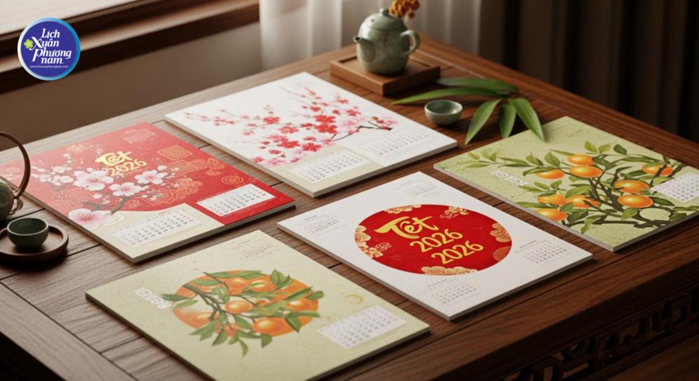 Các loại mẫu lịch tết 2026 được ưa chuộng