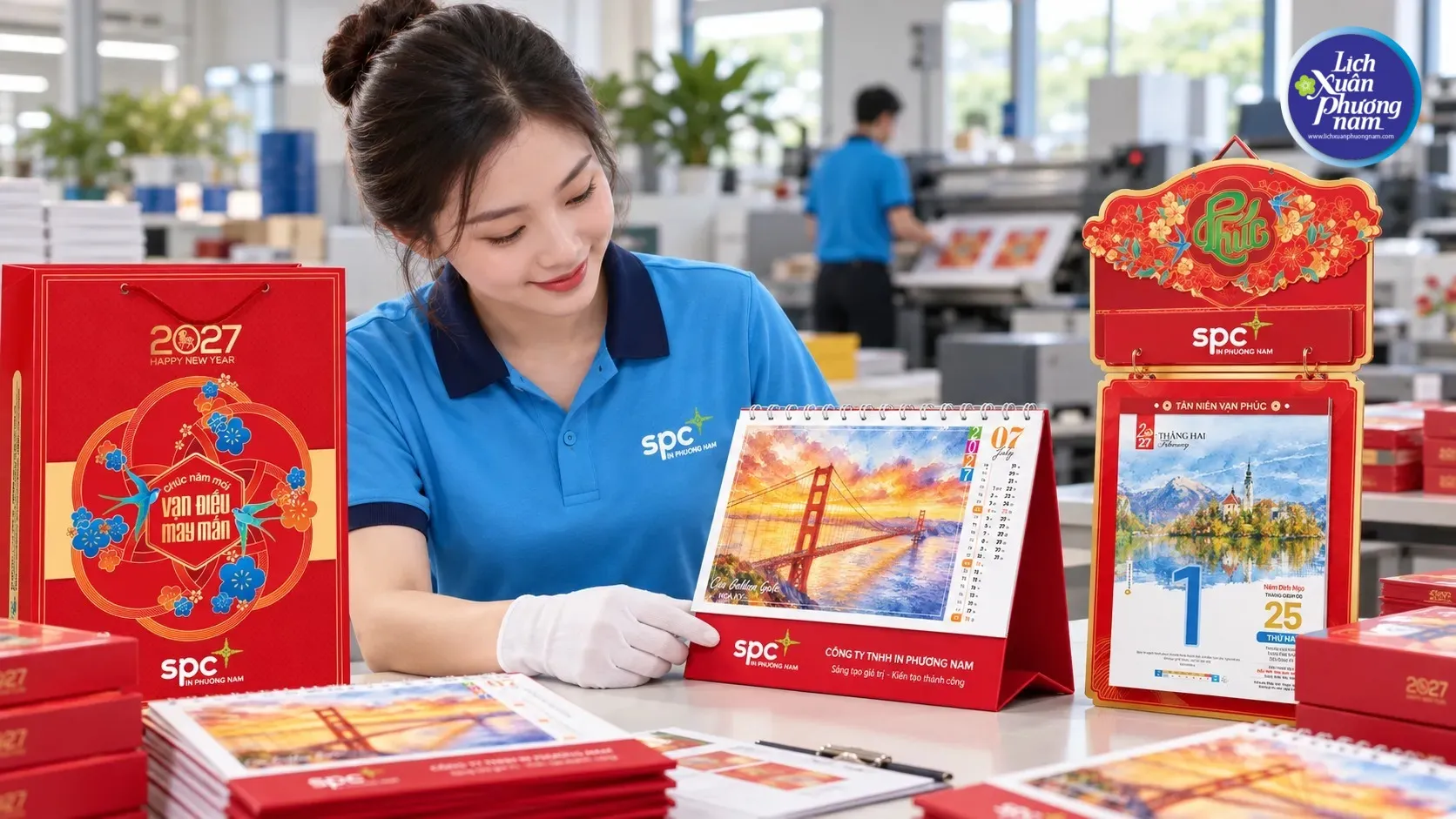 Kích thước lịch bloc lớn tạo sự sang trọng, nâng cao giá trị thẩm mỹ