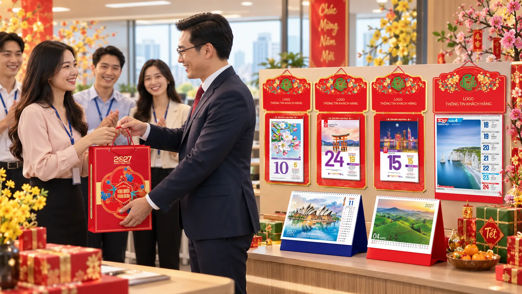 Lịch Tết làm quà tặng đối tác 2027 Quy trình đặt in