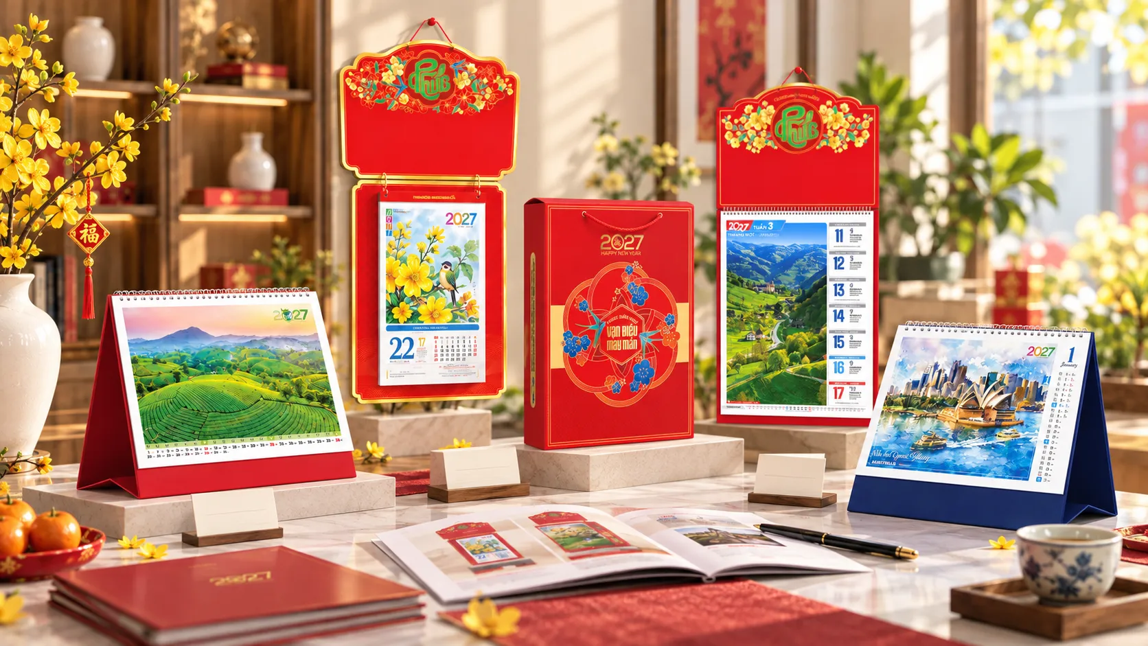 Mua lịch bloc Tết số lượng lớn 2027 Đinh Mùi giá sỉ