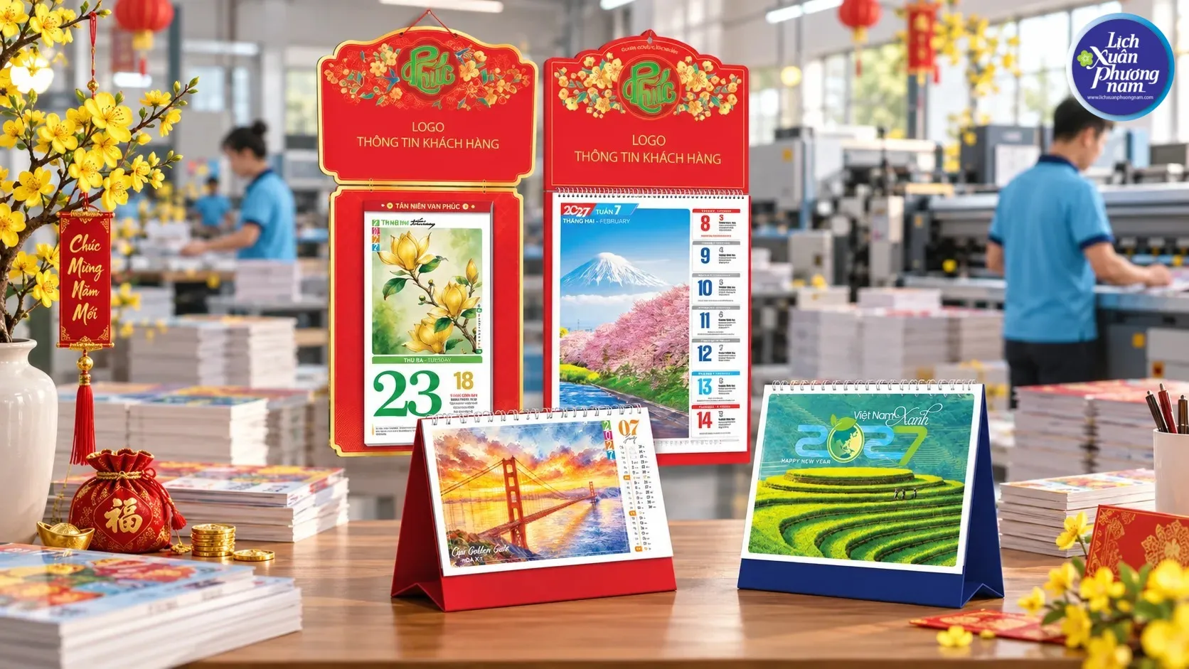 Lịch thịnh vượng là biểu tượng may mắn, mang lời chúc tài lộc, hanh thông