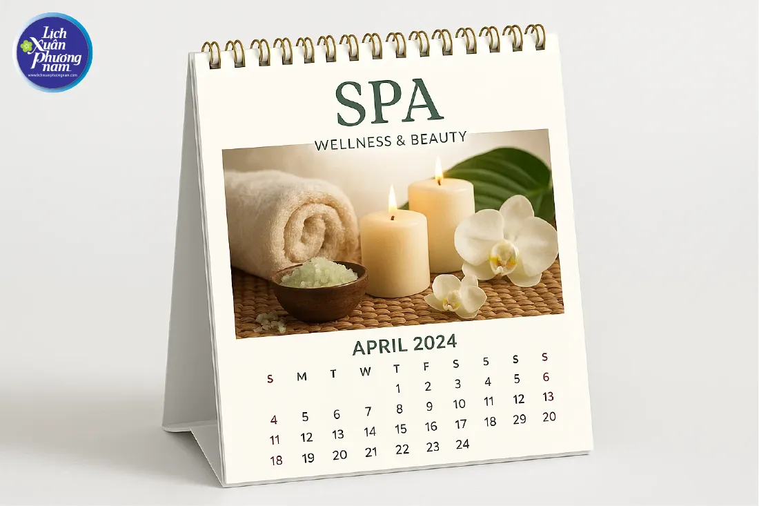 Lịch để bàn spa củng cố hình ảnh thương hiệu, tạo sự thư thái cho không gian spa Lịch để bàn spa củng cố hình ảnh thương hiệu, tạo sự thư thái cho không gian spa