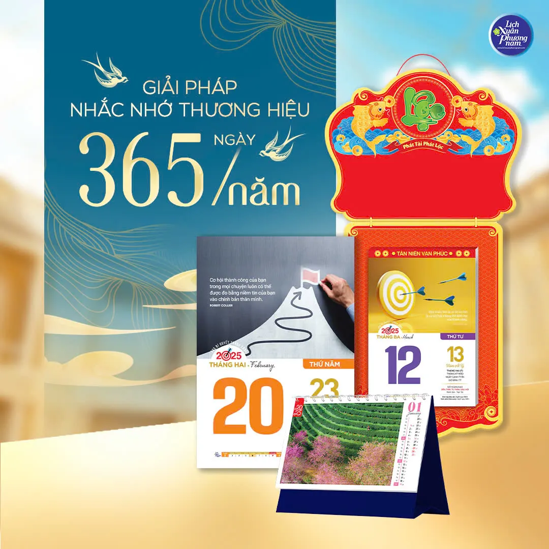 Thiết kế gọn gàng, nội dung phù hợp giúp lịch có khả năng trưng bày suốt 365 ngày Thiết kế gọn gàng, nội dung phù hợp giúp lịch có khả năng trưng bày suốt 365 ngày