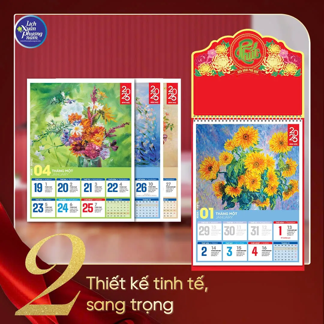 Lịch là một trong những món quà tặng Tân niên ý nghĩa thiết thực với các mẫu đa dạng Lịch là một trong những món quà tặng Tân niên ý nghĩa thiết thực với các mẫu đa dạng