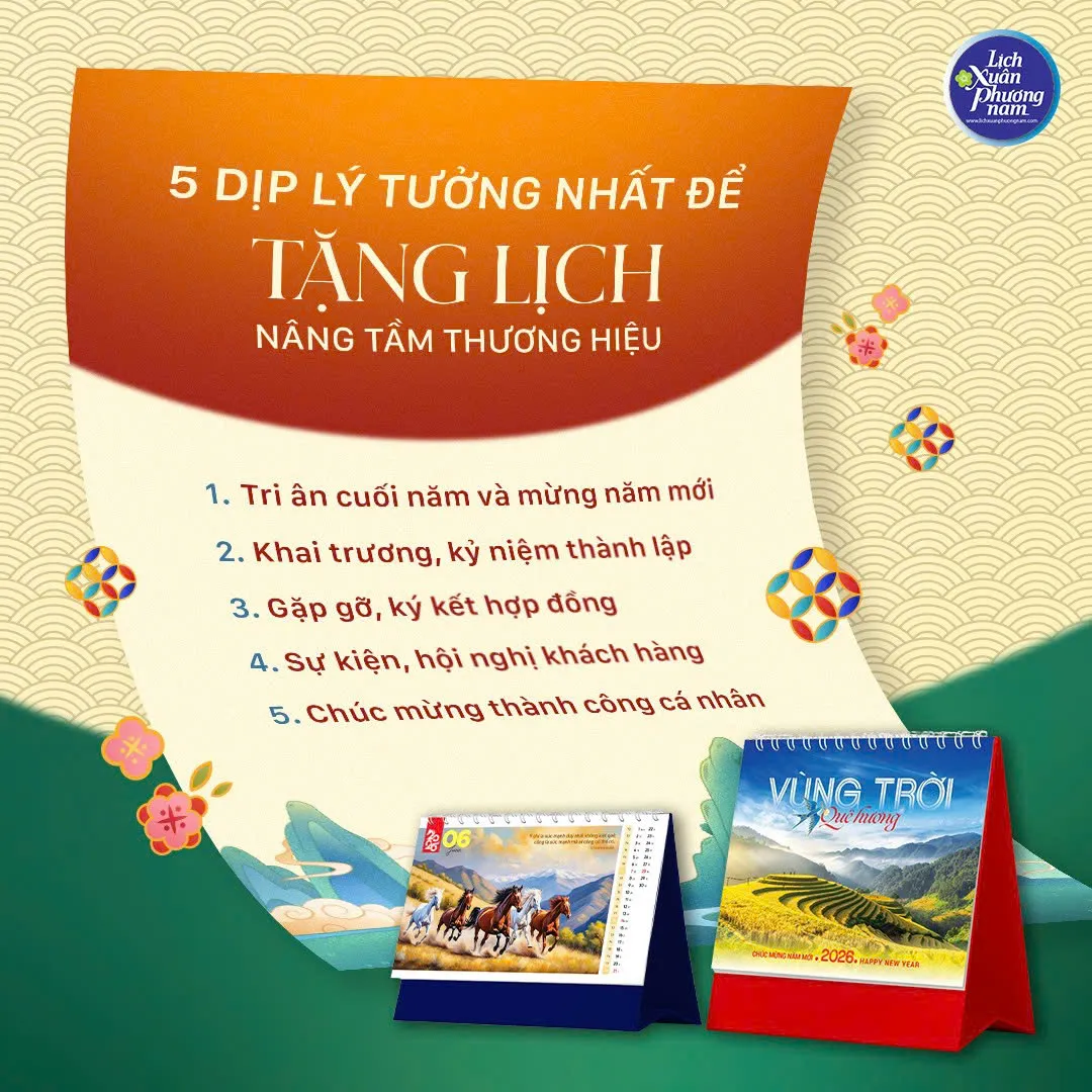 Tặng lịch làm quà tặng tri ân khách hàng đúng lúc giúp món quà trở thành điểm nhấn đầu năm ý nghĩa