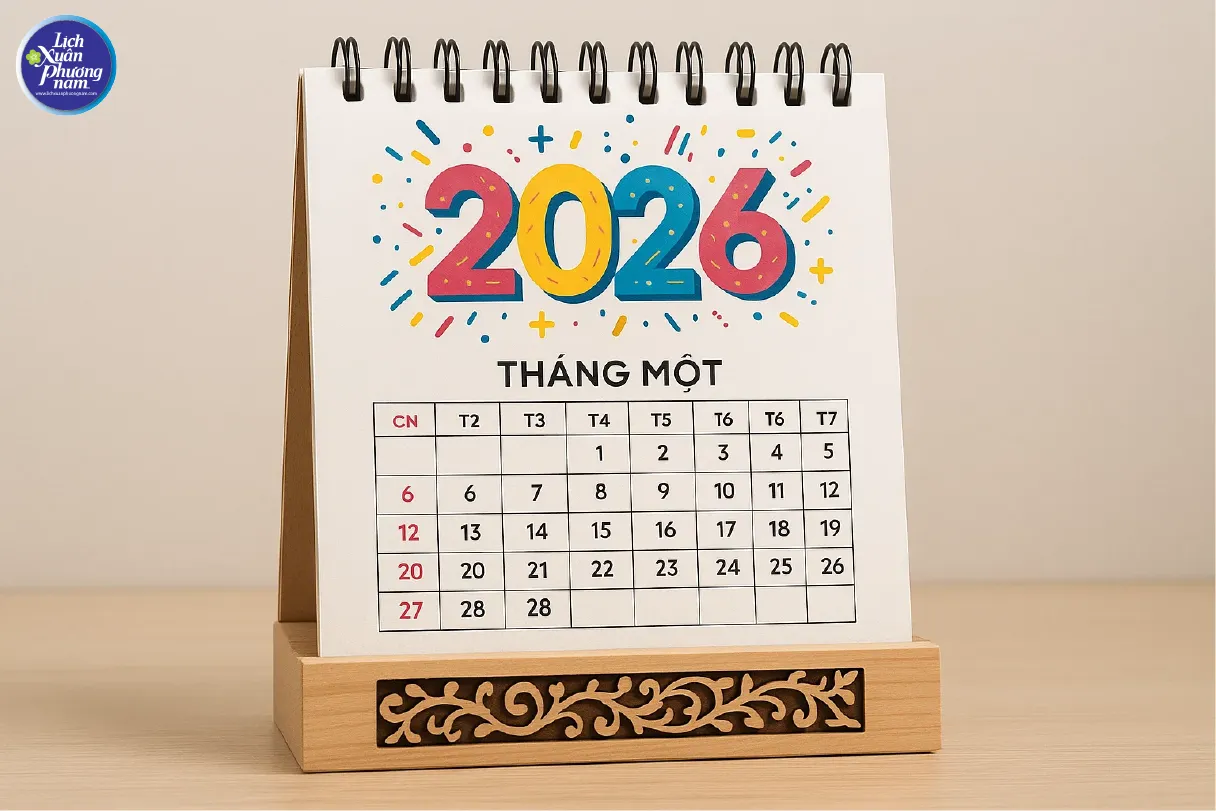 Lịch bàn đế gỗ sang trọng, chất liệu cao cấp Lịch bàn đế gỗ sang trọng, chất liệu cao cấp