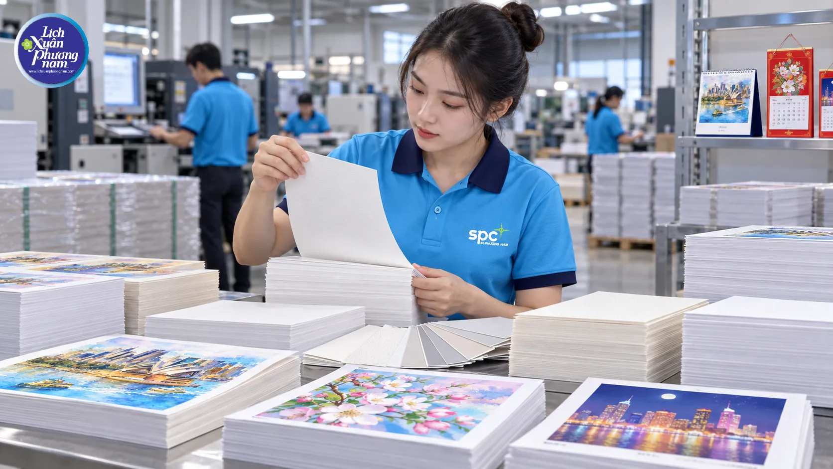 Việc chọn đúng chất liệu giấy giúp từng dòng lịch giữ được phom dáng, màu sắc và độ bền trong suốt quá trình sử dụng